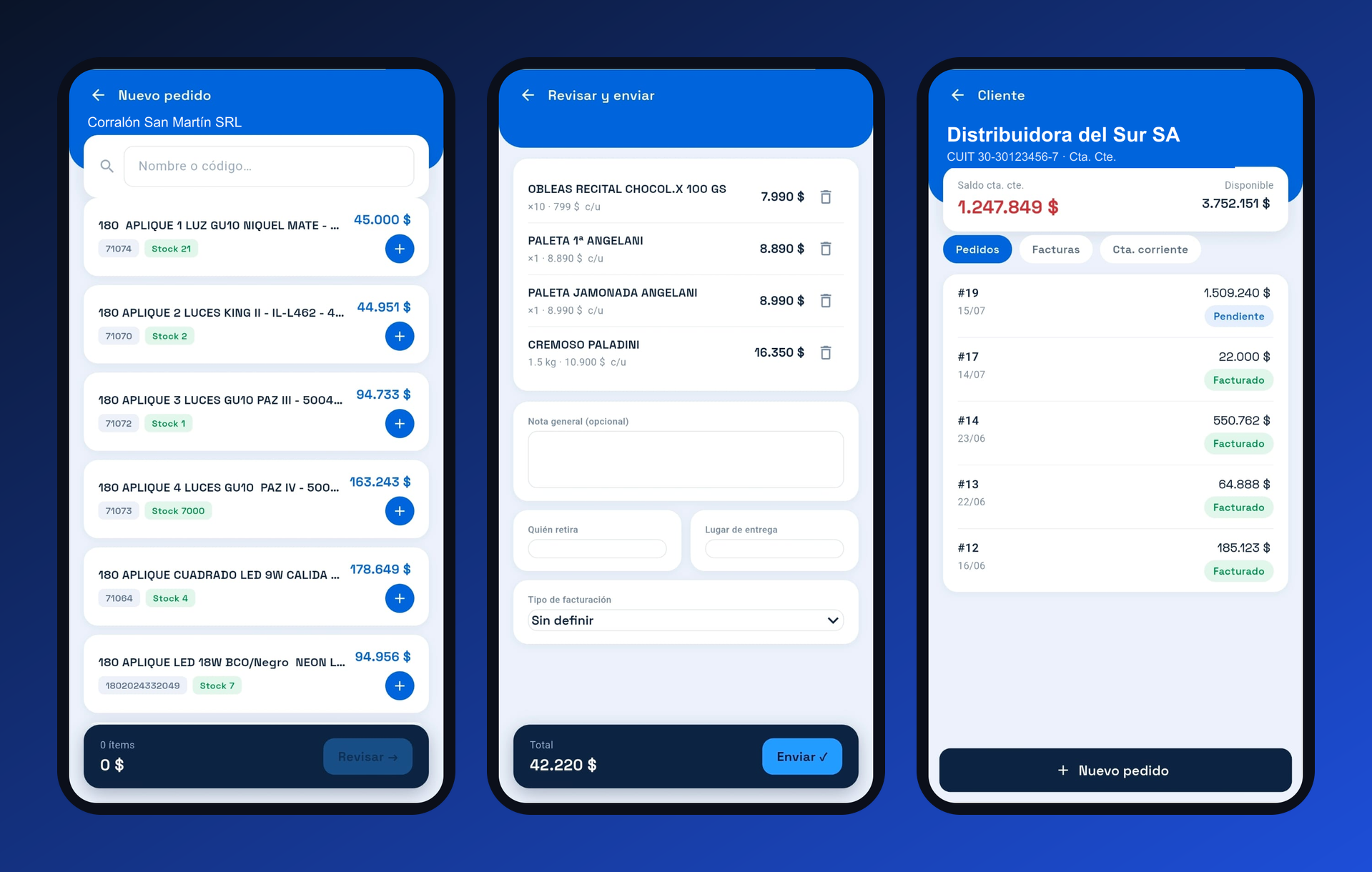 App móvil de vendedores en TauroX